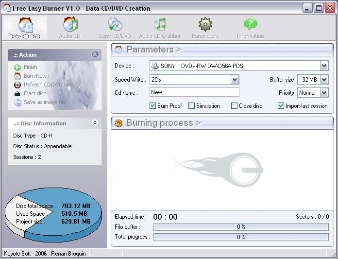 Free Easy CD DVD Burner 5.1