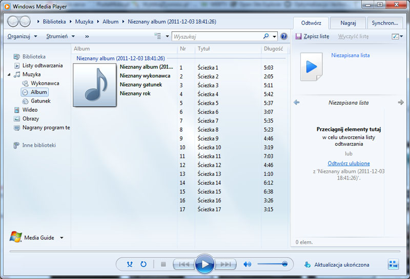 Windows Media Player 11.0.5721 PL