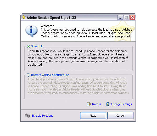 Adobe Reader SpeedUp 1.36