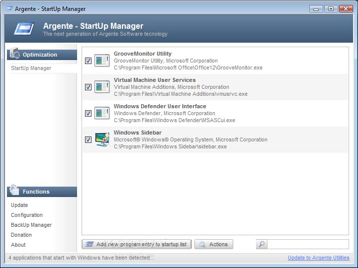 Argente – StartUp Manager 2.5.0.1