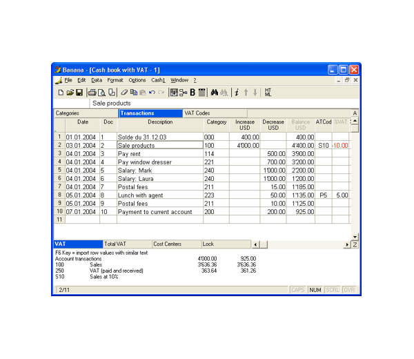 Banana Accounting Cash Book 7.0.6