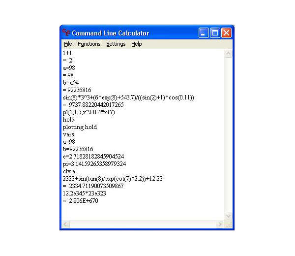Command line Calculator 1.01
