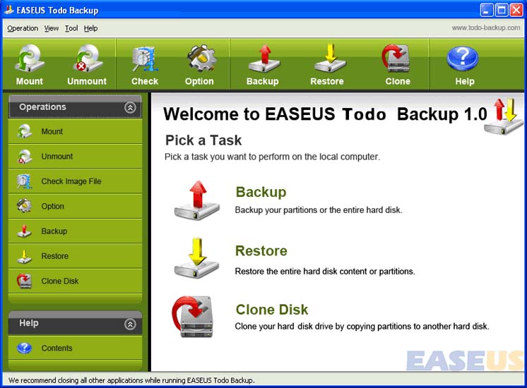 EASEUS Todo Backup Free 8.0