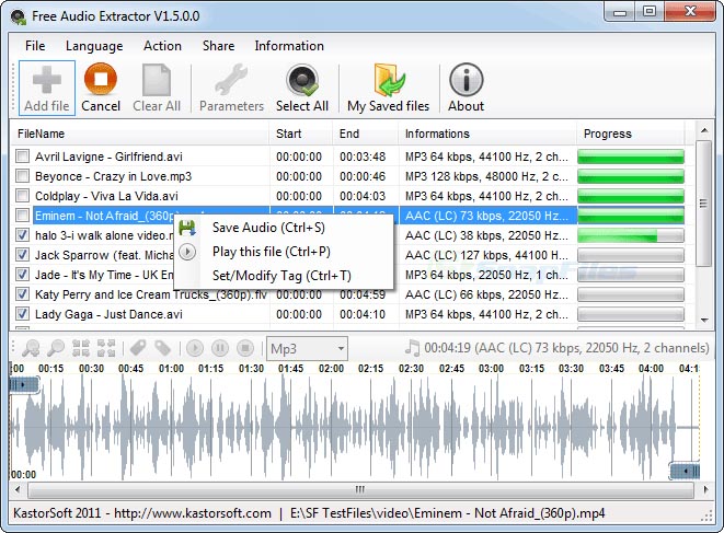 Free Audio Extractor 1.5.0