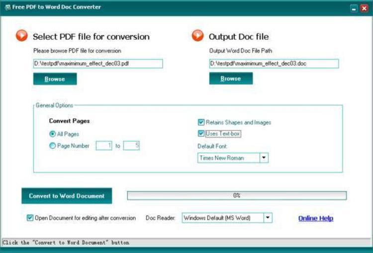 Free PDF to Word Doc Converter 1.1