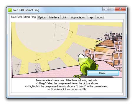 Free RAR Extract Frog 5.50