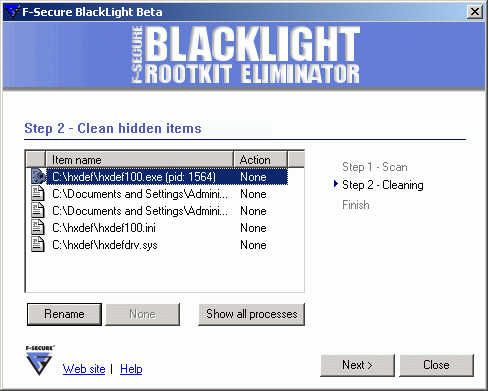 F-Secure BlackLight Rootkit Detection 2.2.1092 Beta
