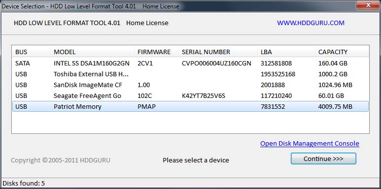 HDD Low Level Format Tool 4.40