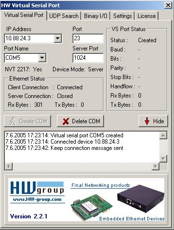 HW Virtual Serial Port 2.5.10