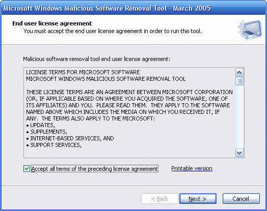 Microsoft Malicious Software Removal Tool 5.20