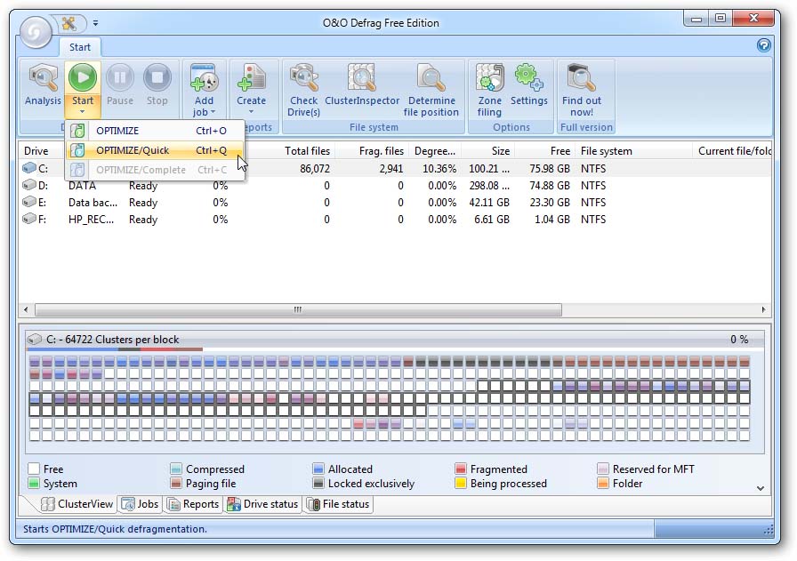 O&O Defrag Free Edition 14.1.431