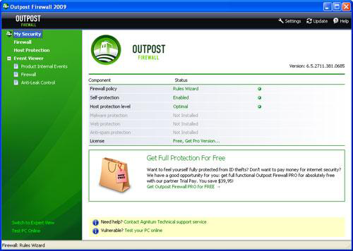 Outpost Security Suite Free 2010 7.1.1 (3431.520.1248)