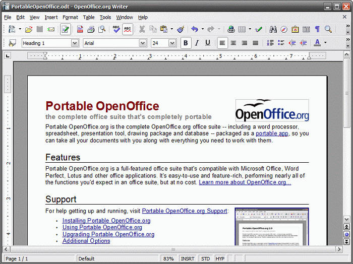 Portable OpenOffice.org 3.2.0 / 4.1.1 Dev Test