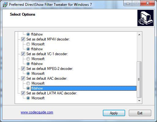 Preferred Filter Tweaker for Windows 7 5.8