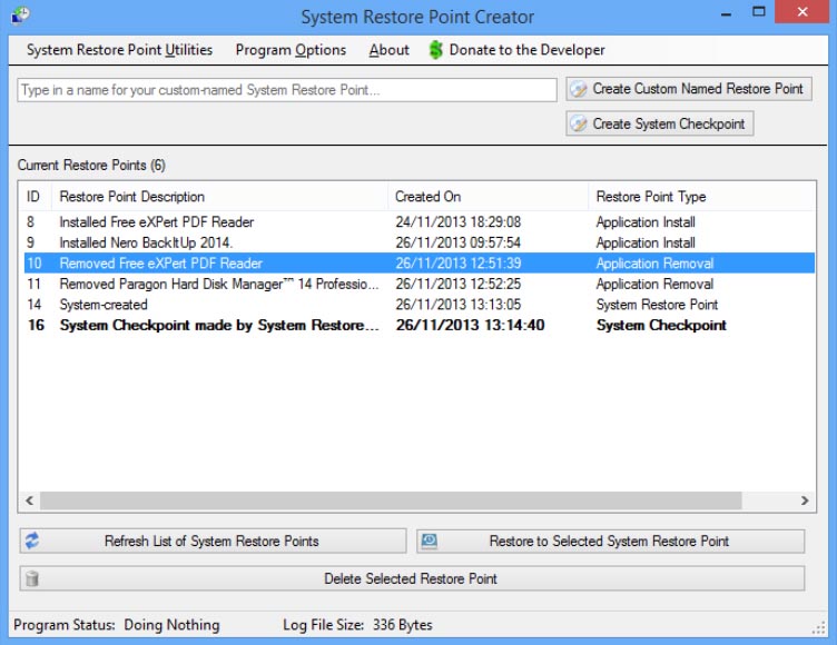 Restore Point Creator 2.6 Build 1