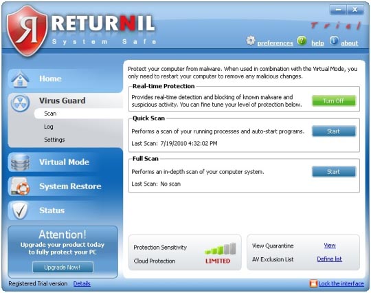 Returnil System Safe Free 2011 3.2.12918.5857