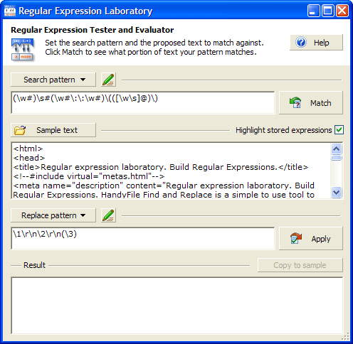 Regular Expression Laboratory 2.0