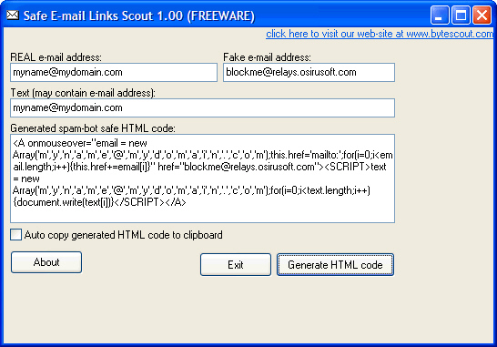 Safe E-Mail Links Scout 1.00