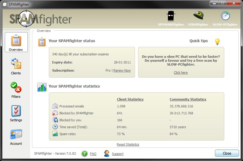 SPAMfighter Standard 7.6.104