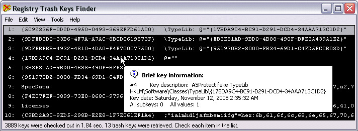 Registry Trash Keys Finder 3.9.3.0
