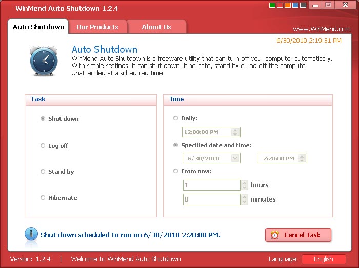 WinMend Auto Shutdown 1.3.7